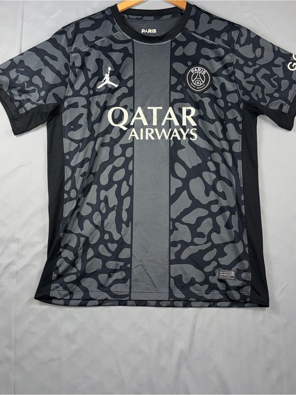 Paris Saint-Germain Jersey Mens Large Black Soccer Nike Jordan Qatar Airways